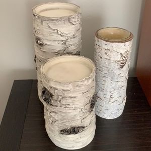 White birch candle holders - Farmhouse look too